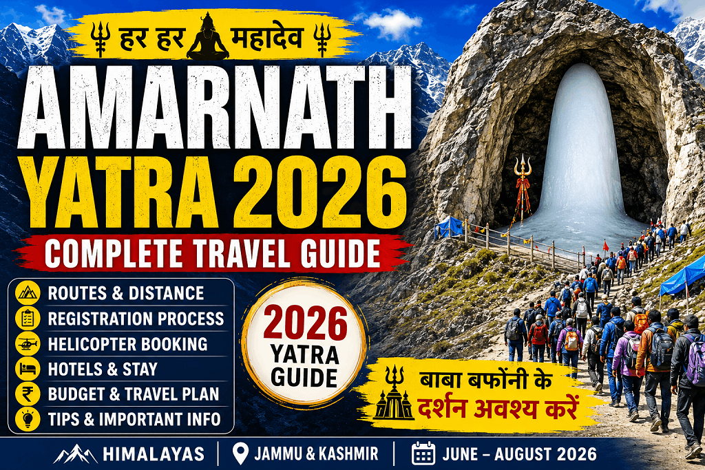 Amarnath Yatra 2026 – Route, Registration, Helicopter, Hotels & Budget Guide